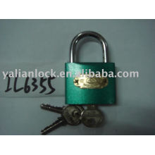 Arc type green color iron padlock